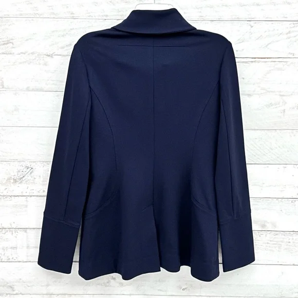 White House Black Market Fitted Knit Blazer • Navy Blue • Sz 8 • EUC - Picture 7 of 13